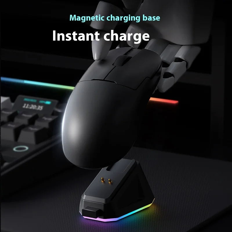 Imagem -05 - Ajazz-mouse para Jogos sem Fio Sensor de Modo Peso Leve Fps Gamer Af159pro 8000hz Paw3395 Bateria 400mah 56g