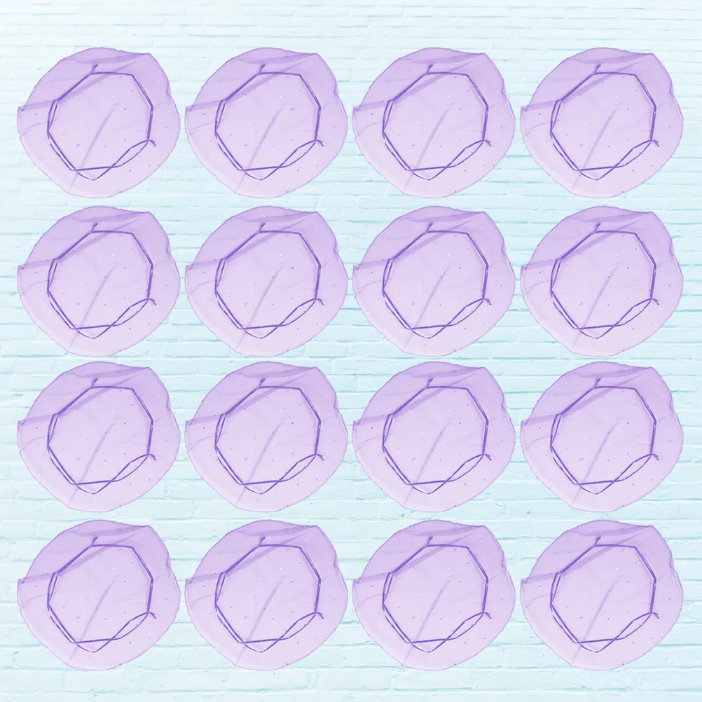 100 bolsas redondas de organza con lentejuelas y cordón, ideales para bodas, fiestas, como empaque para dulces o como bolsitas de regalo. Color lila claro, diseño encantador.