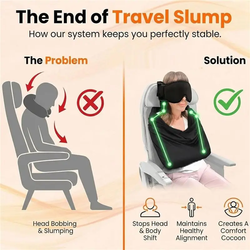 BHBD-Airplane Sleep Support System With Integrated Plane Sleeping Accessories Memory Foam Long Haul Flight Pillow