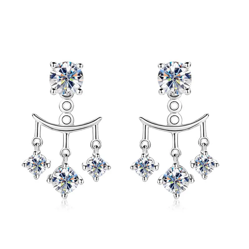 

AMGROCK 925 sterling silver earrings for women Moissanite water drop tassel earrings Valentine's Day elegant luxury jewelry gift