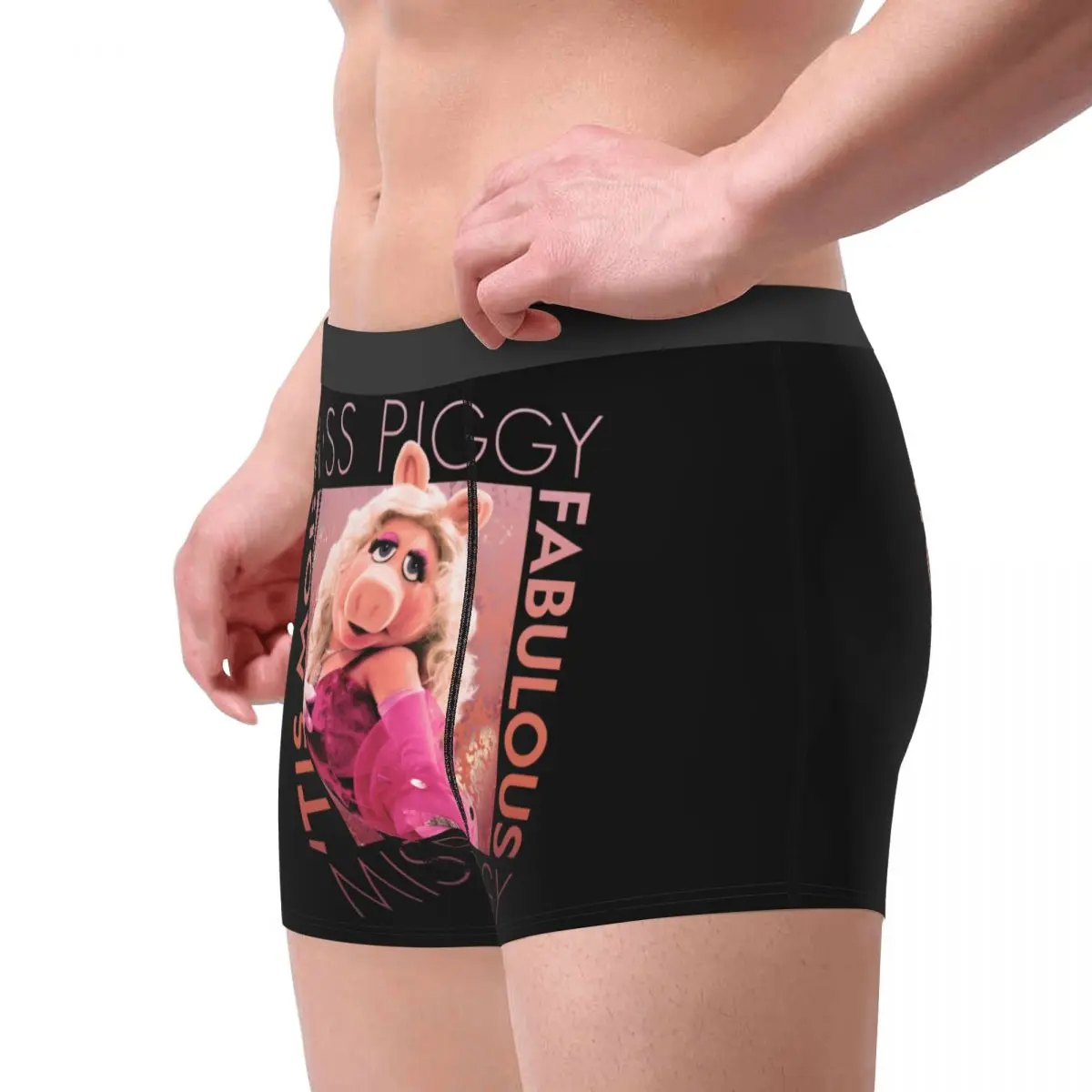 Calzoncillos de dibujos animados de Miss Piggy para hombre, ropa interior cómoda, pantalones cortos, novedad personalizada