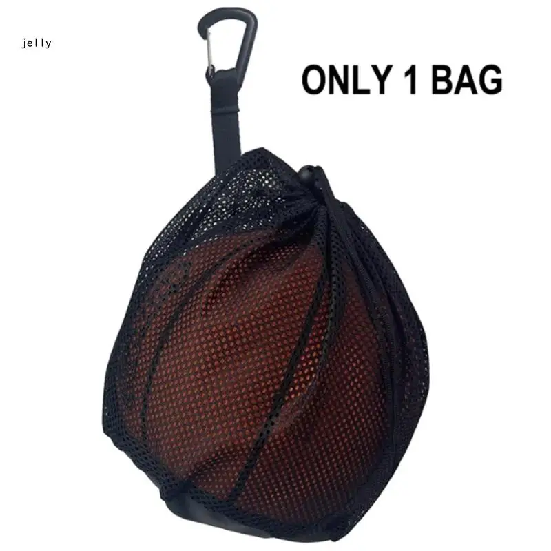 Bolsa red fútbol y voleibol 448C con mosquetón, bolsillo con cremalleras, bolsa fútbol individual, bolsa con