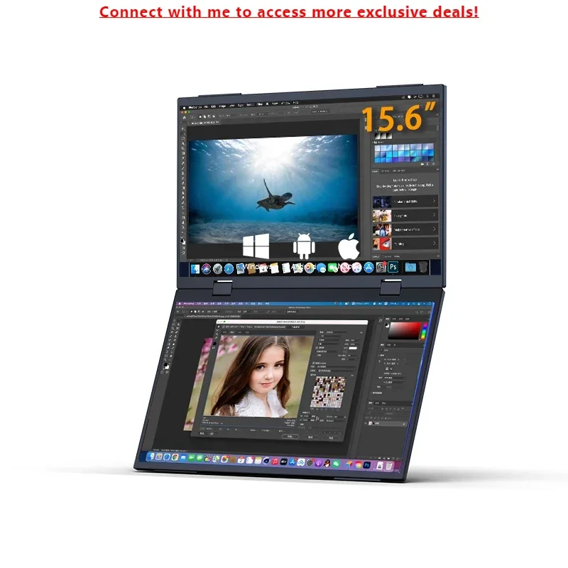 

15.6-inch Dual-screen Display 1080 Resolution, Type-c Interface, High Refresh Rate, Suitable Game Design Office Use