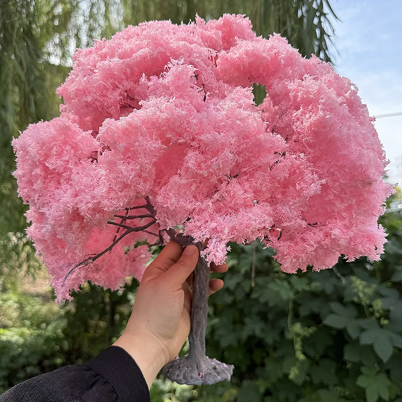 Simulation micro 35/40cm paysage fil cerisier avec base fait à la main faux arbre maison de poupée aménagement paysager bricolage