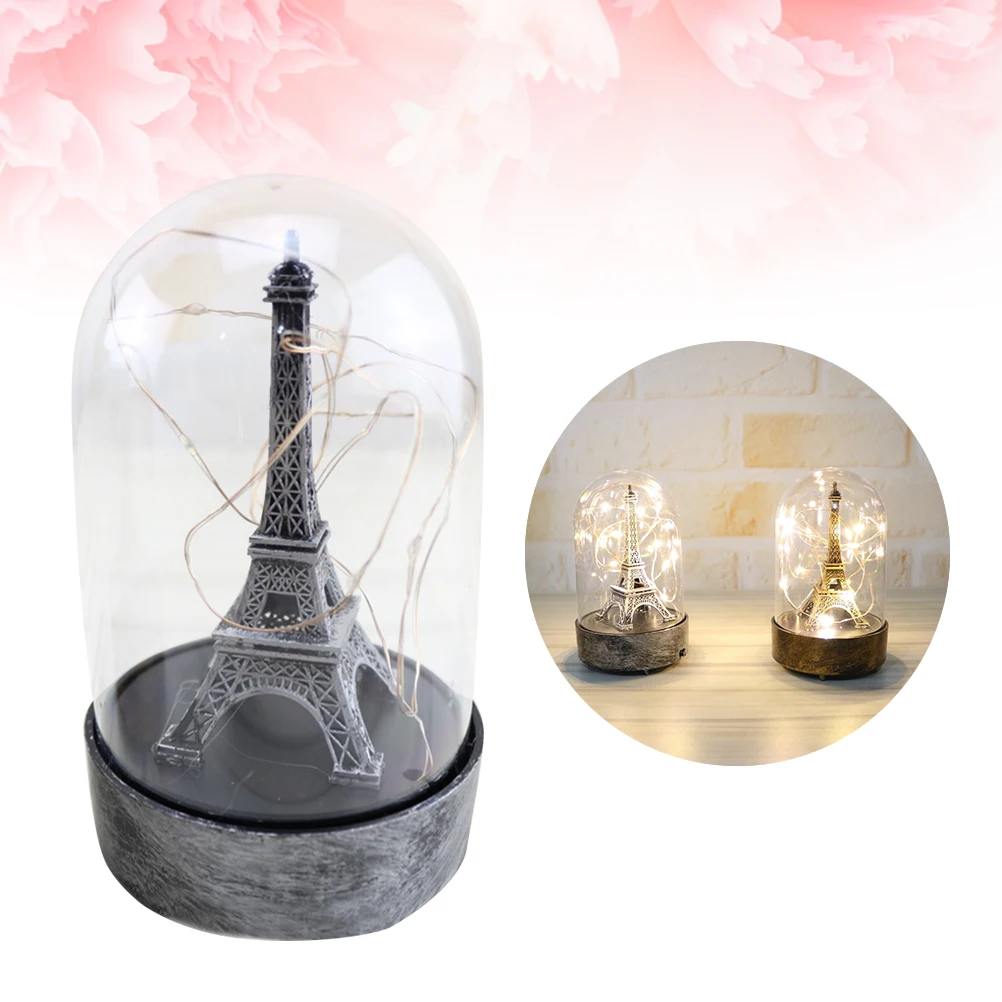 الإبداعية برج ايفل ضوء الليل الاكريليك زخرفة الرجعية الزخرفية DIY الحرفية غطاء زجاجي شجرة عيد الميلاد ضوء النجوم