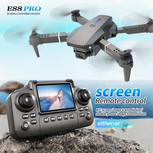 E88 Pro RC Drone WiFi FPV altura sujetar plegable evitación de obstáculos 4K gran angular HD cámara Quadrotor helicóptero juguetes para niños