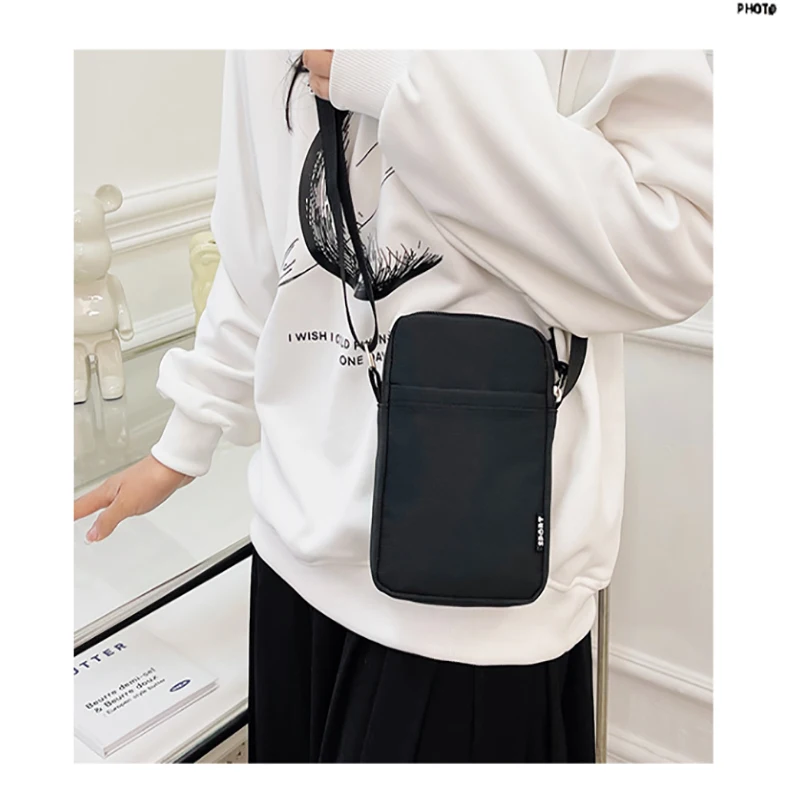 Fashionable New Simple and Trendy One Shoulder Phone Bag Solid Color Lightweight Mini Crossbody Small Change Gift