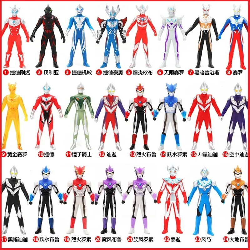 

112 Species Ultra Warrior Action Figures 13cm Soft Rubber Geed Belial Rosso Zero Tiga Fuma Model Assembly Puppets Children Toys