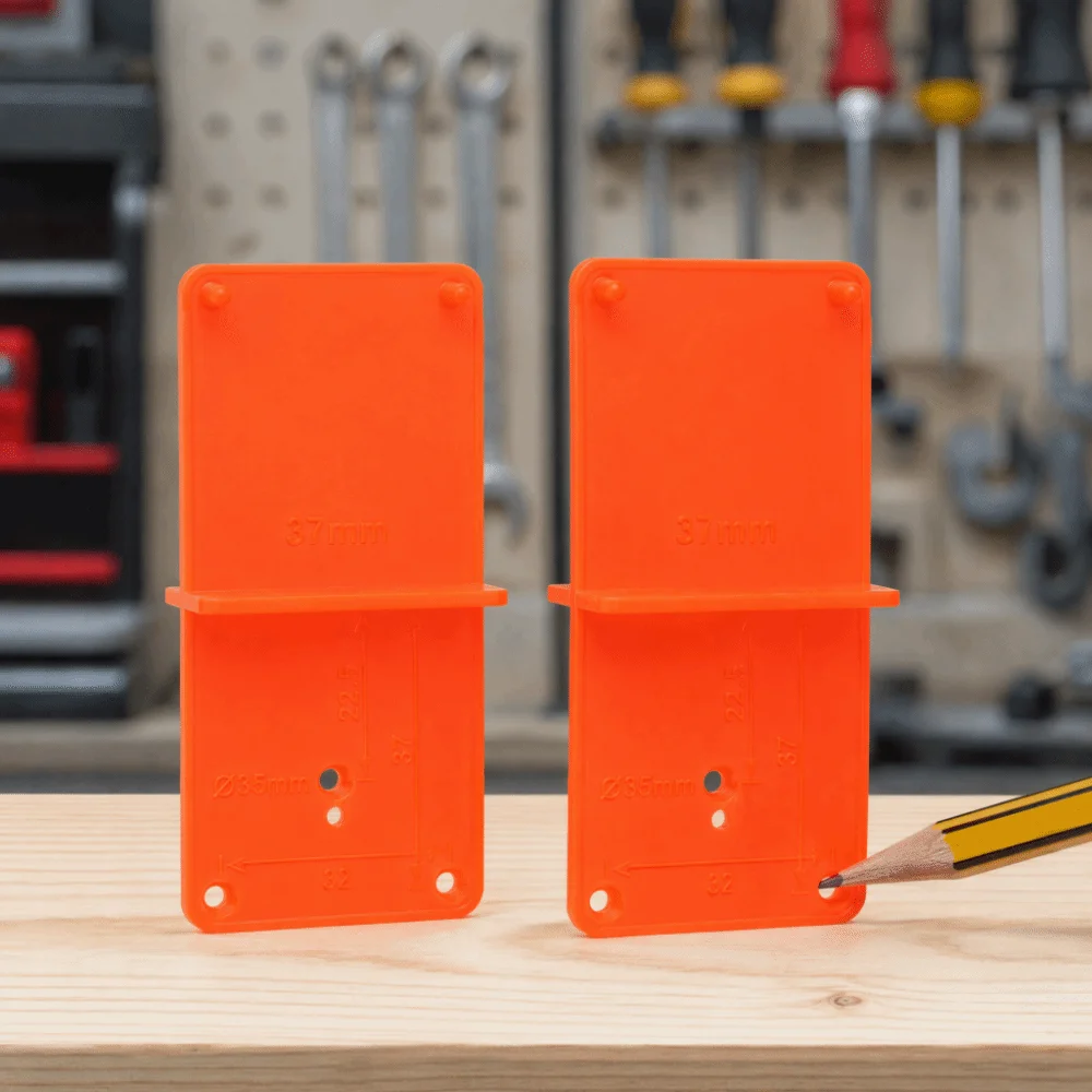 2pcs Compact Pocket Size Hinge Drill Jig Positioning Tool Fast Installation Cabinet Door Template Drill Guide