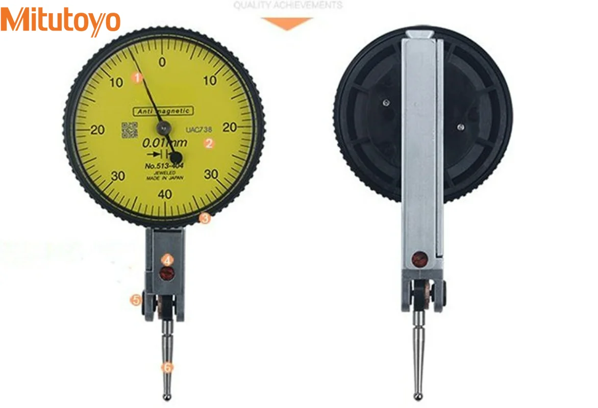 Mitutoyo Dial Indicator No.513-404 Analog Lever Dial Gauge Accuracy 0.01 Range 0-0.8mm Diameter 32mm Reliable Quality