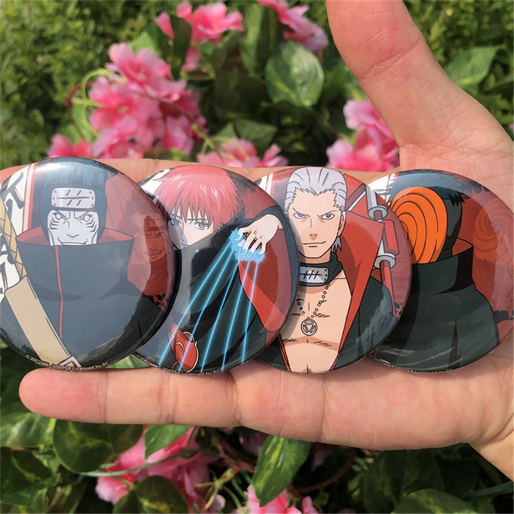 Anime NARUTO Akatsuki Uchiha Itachi Zetsu Hoshigaki Kisame Hidan Cosplay Costume Badge Pin SPTE Tinplate Brooch Accessories