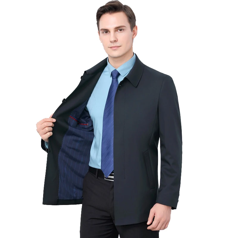 Mannen Herfst Tatico Steekwerende Jas Zelfverdediging Single Breasted Anti Rimpel Flexibele Cut Proof Veiligheid Zakelijke Kleding L-6XL