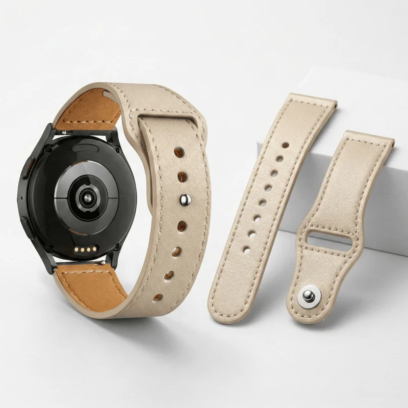 Lederarmband für Samsung Galaxy Watch 7 6 5 Pro/4/3/Active 2/44 40 mm Armband für Galaxy Watch 6/4 Classic 42/46 mm 43/47 mm Armband