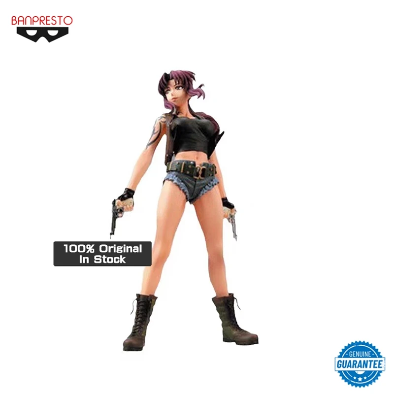 

100% Genuine Banpresto 16cm Anime BLACK LAGOON Two-Hand Revy Rebecca Collectible Figures Toy Gift Model Ornament Wholesale Decor