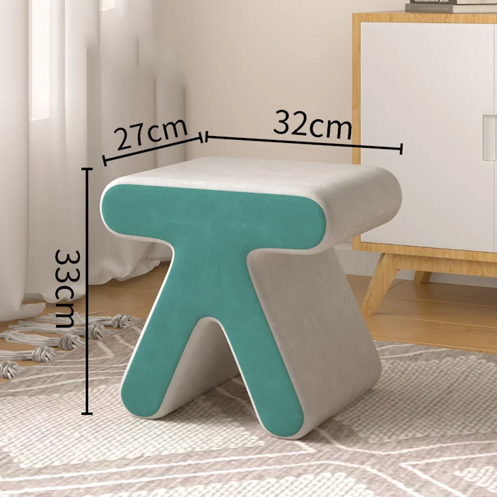 Space Saving Small Pedicure Stools Unique Design Entryway Light Foot Rest Stools Wooden Cheap Pouf Contenitore Indoor Furniture