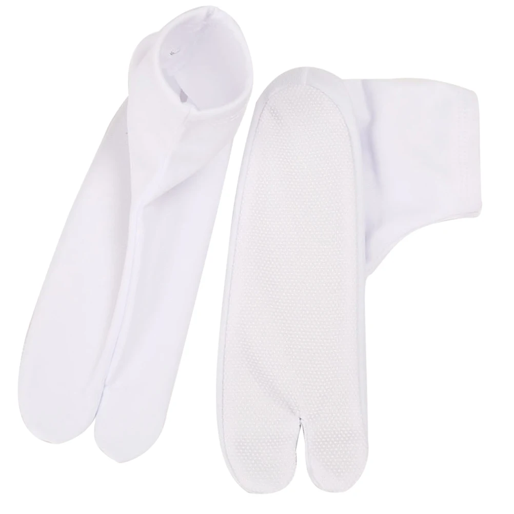 

White 40 41 Size Japanese Tabi Socks Women Girls Anti slip Two toed Clog Breathable Durable Toe splitting Kimono Socks