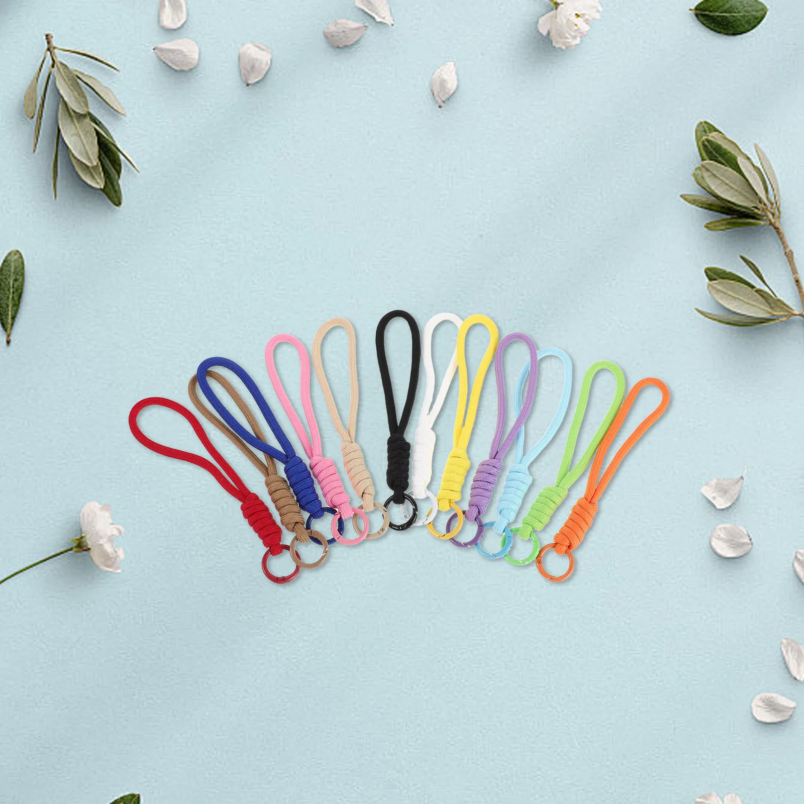 

12Pcs Colorful Braided Rope Lanyard Kit Woven Wristlet Strap for Phone Keys Cards DIY Handmade Wrist Lanyards Woven Keychain