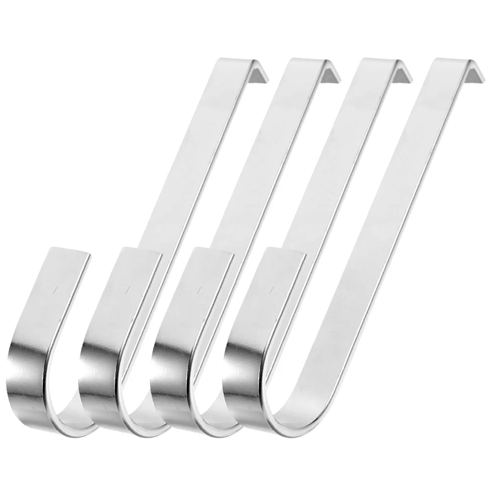 4 Pcs Vinyl Siding Hooks for Hanging Light Outdoor Metal Side Silver Wall