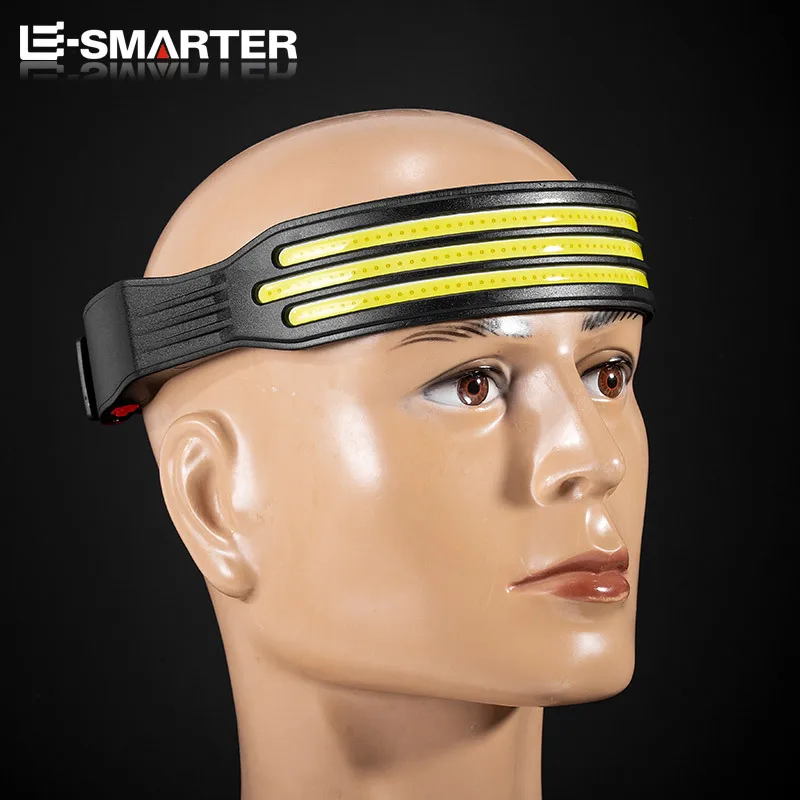 ESMATER كشافات USB قابلة للشحن رئيس مصباح يدوي COB مصدر الضوء الشعلة 5 طرق الإضاءة في الهواء الطلق المصباح W695 سلسلة