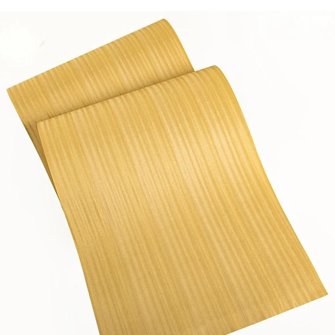 Chapa de Madera de Teca Dorada Natural de 58x250cm, Veta Recta, para Revestimiento de Muebles, Revestimiento de Paredes, Proyectos de Manualidades