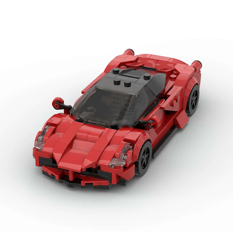 MOC Roter Supersportwagen City Speed Technisches Rennauto Bausteinmodell DIY Kinder-Montagespielzeug Jungen-Geburtstagsgeschenke – Detail 2