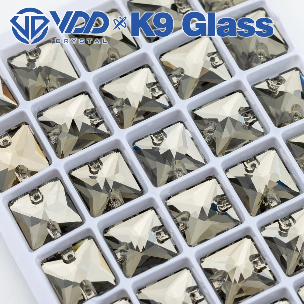 VDD Großhandel Quadratische Hochwertige K9-Glas-Applikationssteine, Kristall-Boxverpackte Flachboden-Nähsteine für Bekleidungsdekorationen – Detail 9