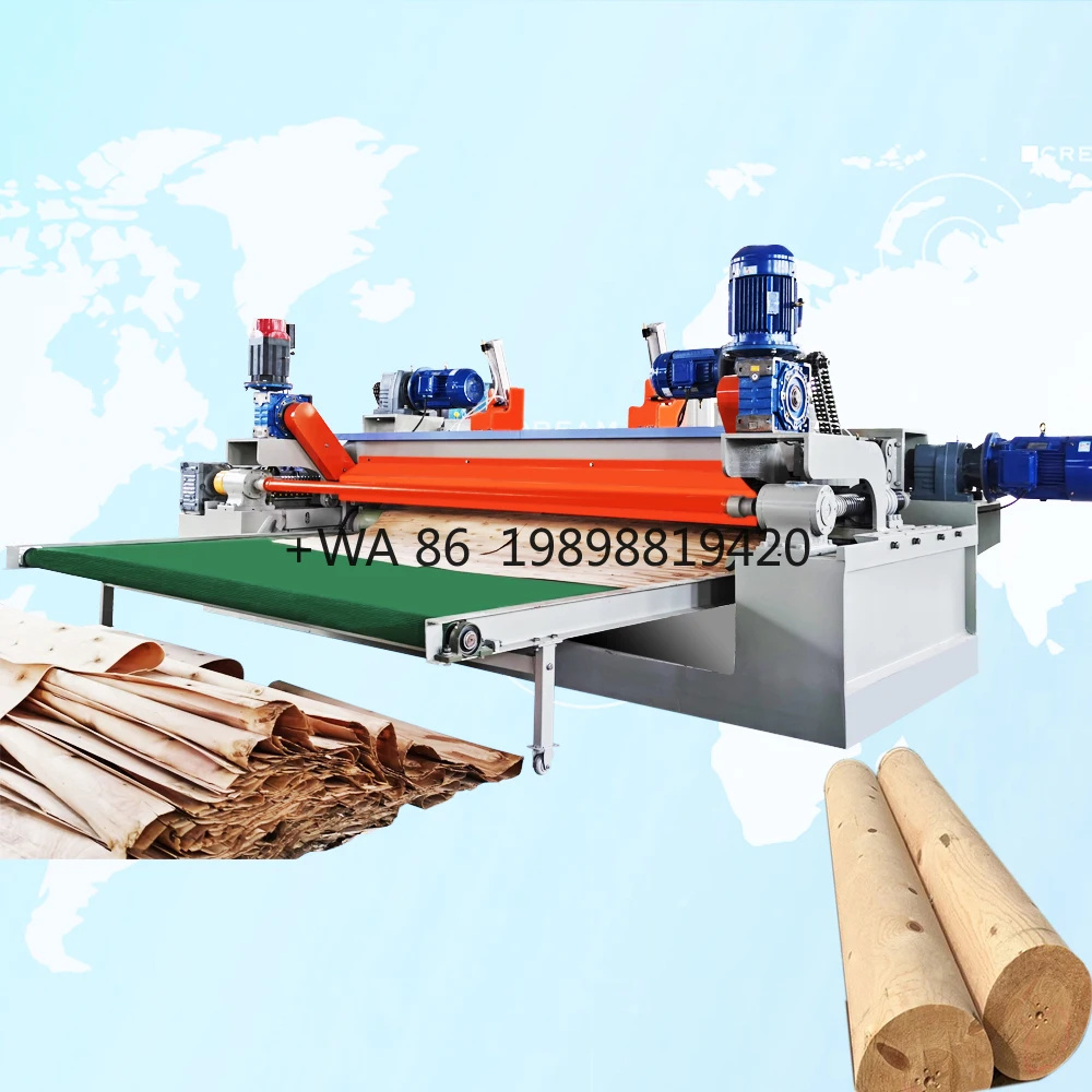 Torno pelador rotativo para madera contrachapada, máquina de carpintería China, chapa de 8 pies y 4 pies