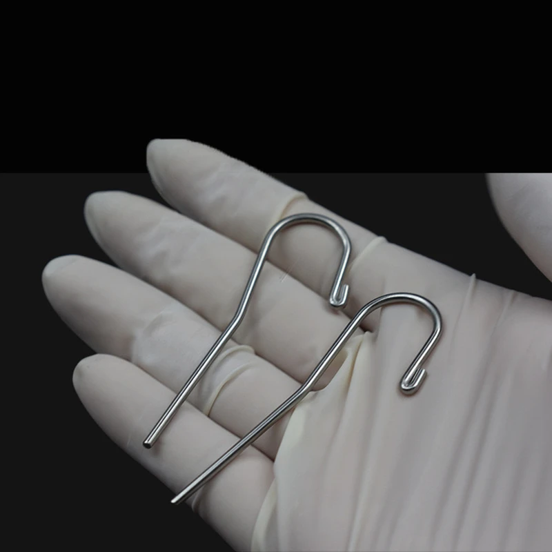 6Pcs/Pack Stainless Steel 2mm Dental Lip Hook Root Canal Measuring Accessories Lip Mouth Hook Apex Locator Tool for Dentists