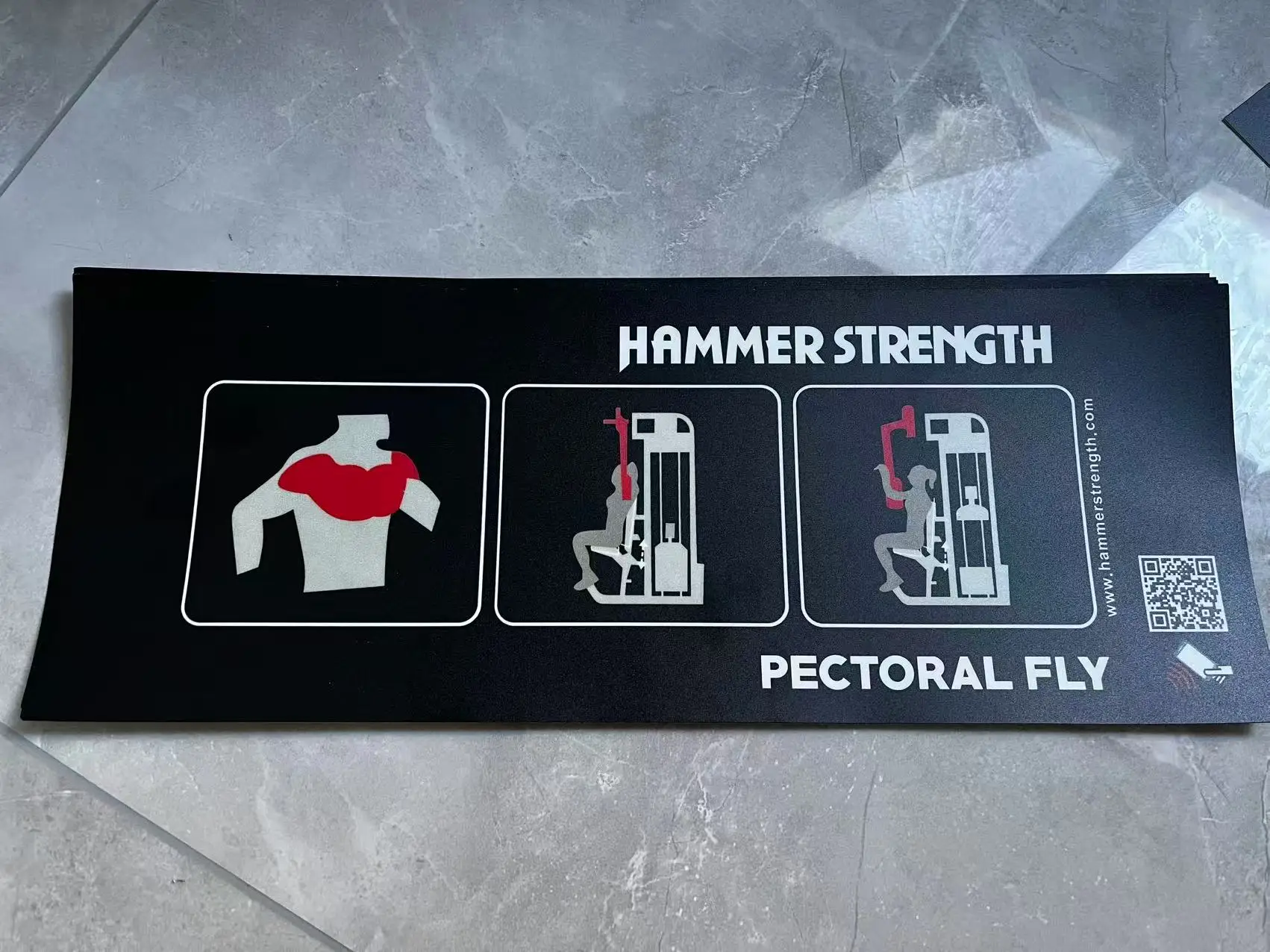 Hammer Strength PVC Self-Adhesive Training Chart Sticker MTS Label for Fitness Equipment