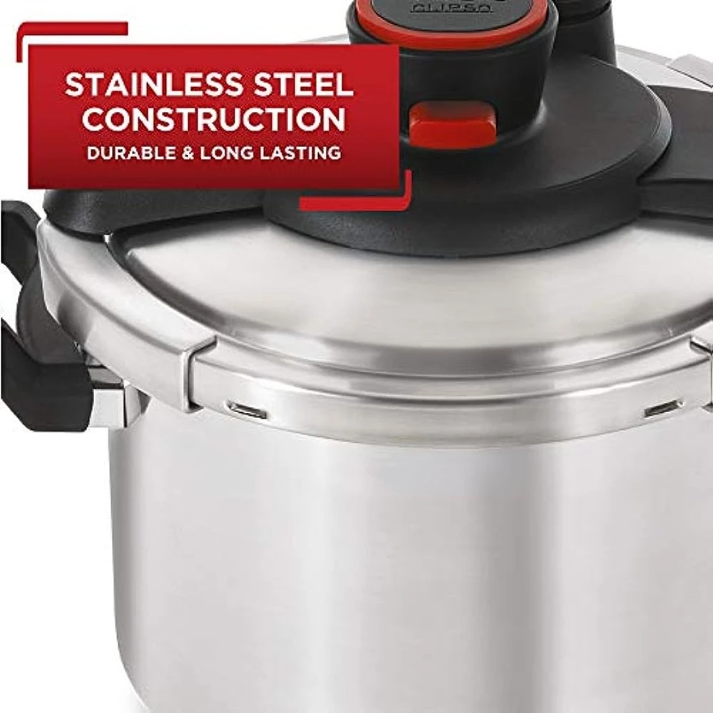 Steel Pressure Cooker 8 Quart Induction Cookware, Pots and Pans, Dishwasher Safe Silver