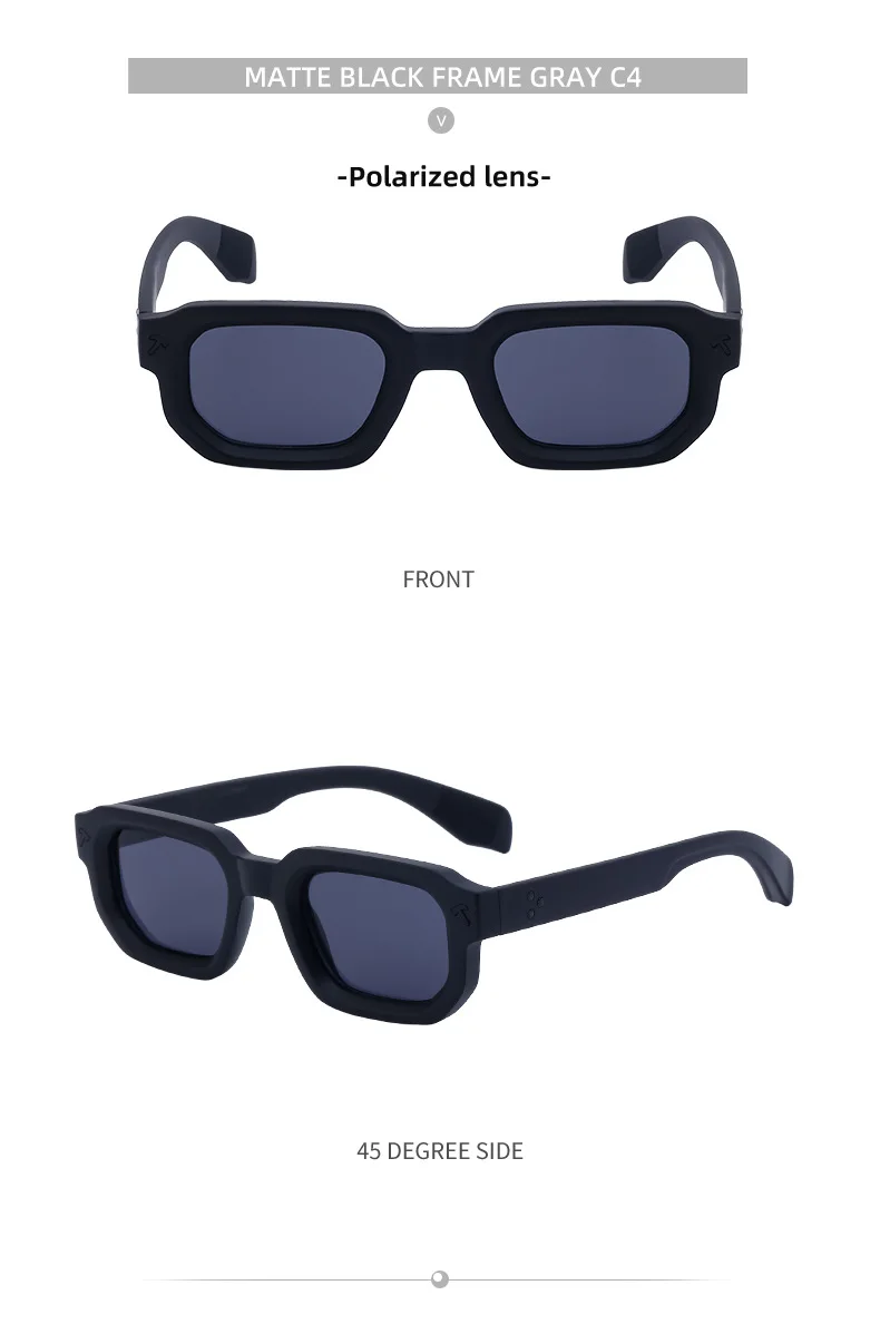 Polarisierte quadratische Sonnenbrille für Herren 2026 – Luxus-Designer-Neuheit, modische rechteckige Sonnenbrille für Damen, Fahrerbrille, Eyewear – Detail 16