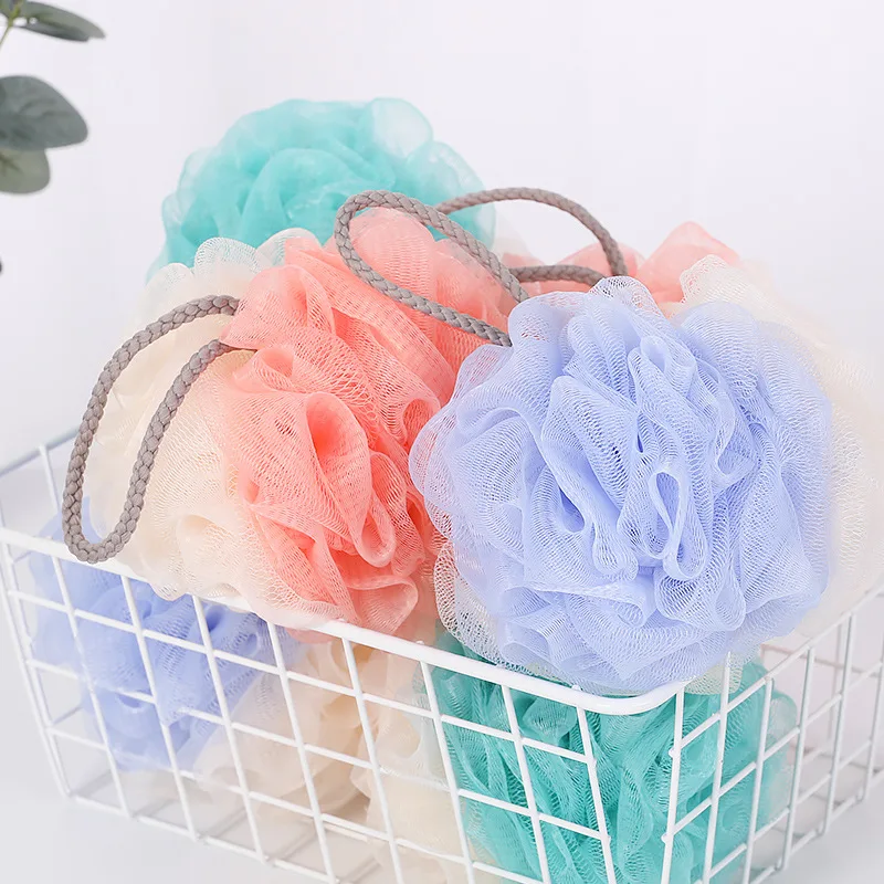 Source Factory Mesh Flower Loofah PE Bath Sponge Bathroom Pad Bath Natural Shower Ball Exfoliating Sponge Material Shower Ball