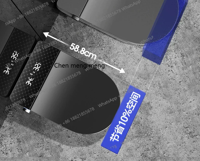 

59Cm integrated smart toilet gun gray automatic toilet without water pressure limit