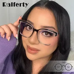 Ralferty Fashion Women's Glasses Frame Oversize Rainbow Anti Blue Light Glasses for Women No Diopter Grade Optic Frame Eyeglass