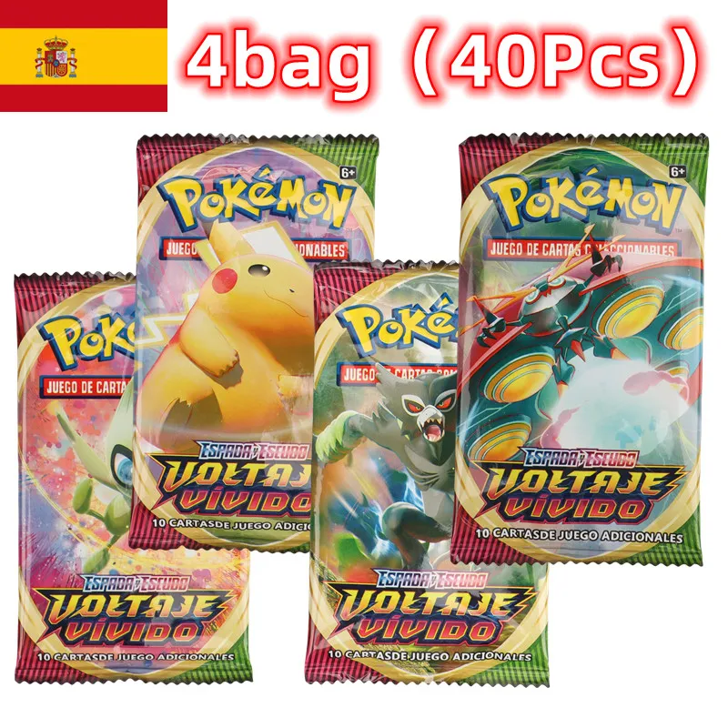 40/360Pcs Spanish Version Pokémon Card TCG: Sword shield Vivid Voltage Booster Box Pokemon Cards 36 Pack Box Gifts