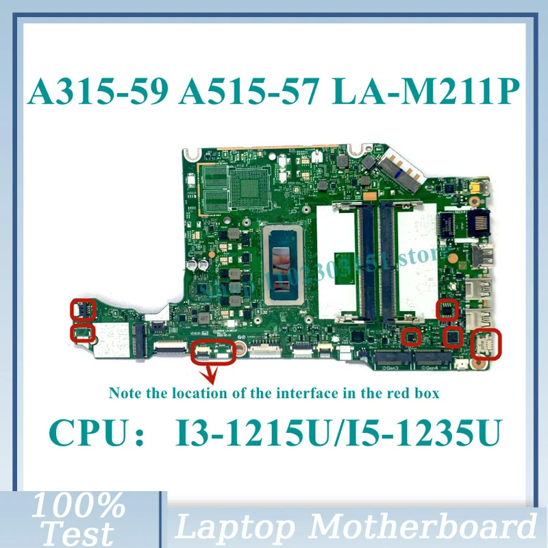 HH5A4 LA-M211P With I3-1215U/I5-1235U CPU Mainboard NBK6T11001 For Acer A315-59 A515-57 Laptop Motherboard 100% Full Tested Good