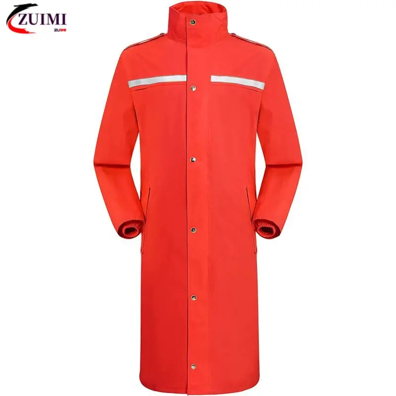 Raincoat Waterproof Mens & Womens Adult Long Rain Jacket Lightweight Rainwear Reflective Reusable With Hood