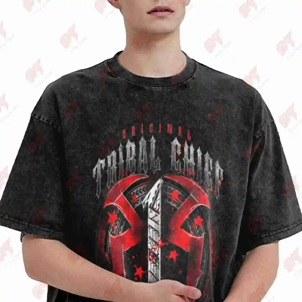 Tribal Chief Markings Vintage Washed Tee Pure Cotton T-Shirt