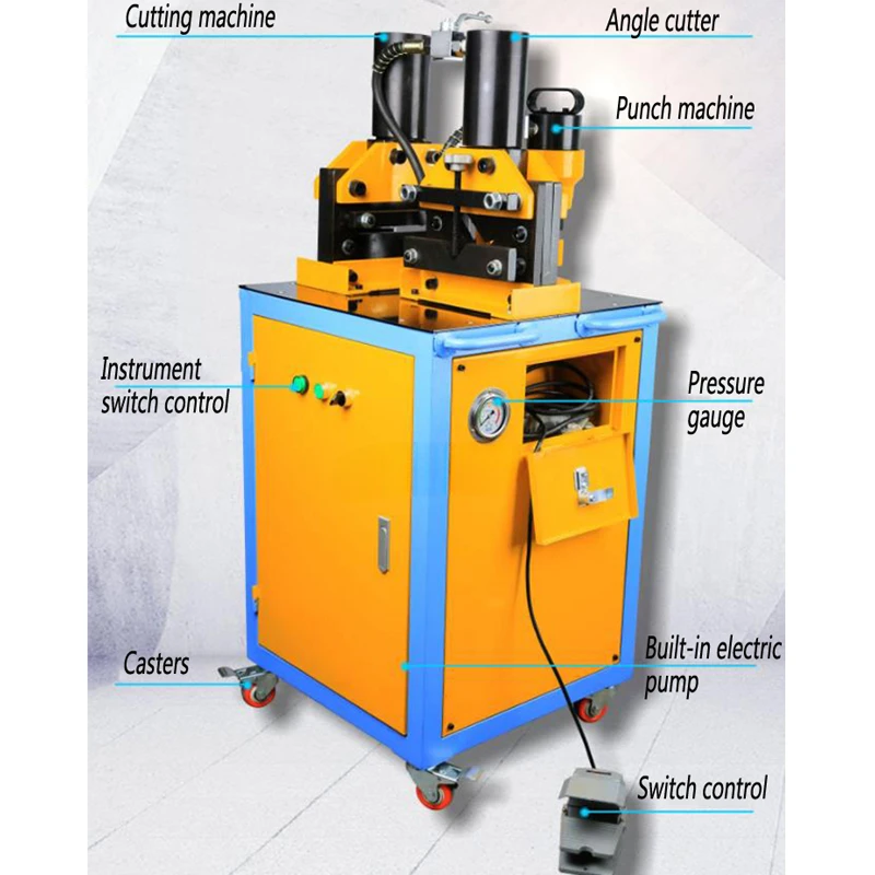 Three-in-one hydraulic flange angle iron chamfering Processing machine/punching and cutting angle steel machine 1500W/3000W