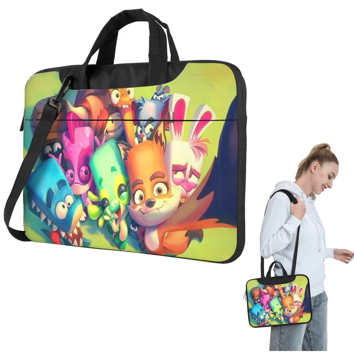 

Zooba Friends Laptop Bag Shockproof Case Computer Bag 13 14 15.6 Inch Crossbody Notebook Pouch For Macbook Pro Air