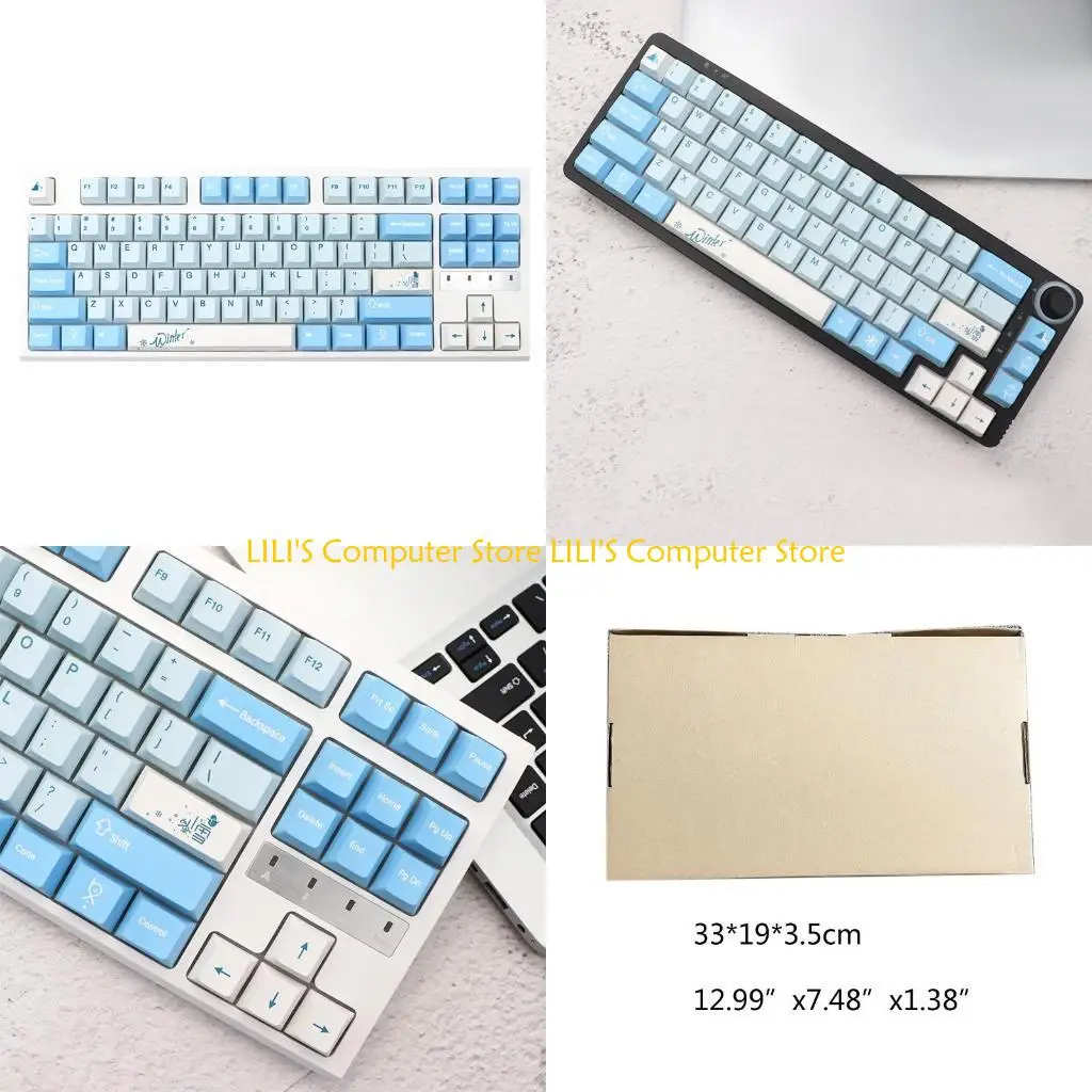 

A52B Winter SnowKeycap PBT Standard Dye Sublimation Process Keycap 136Keys Cherry Profile 6.25U Space for Mechanical Keyboard