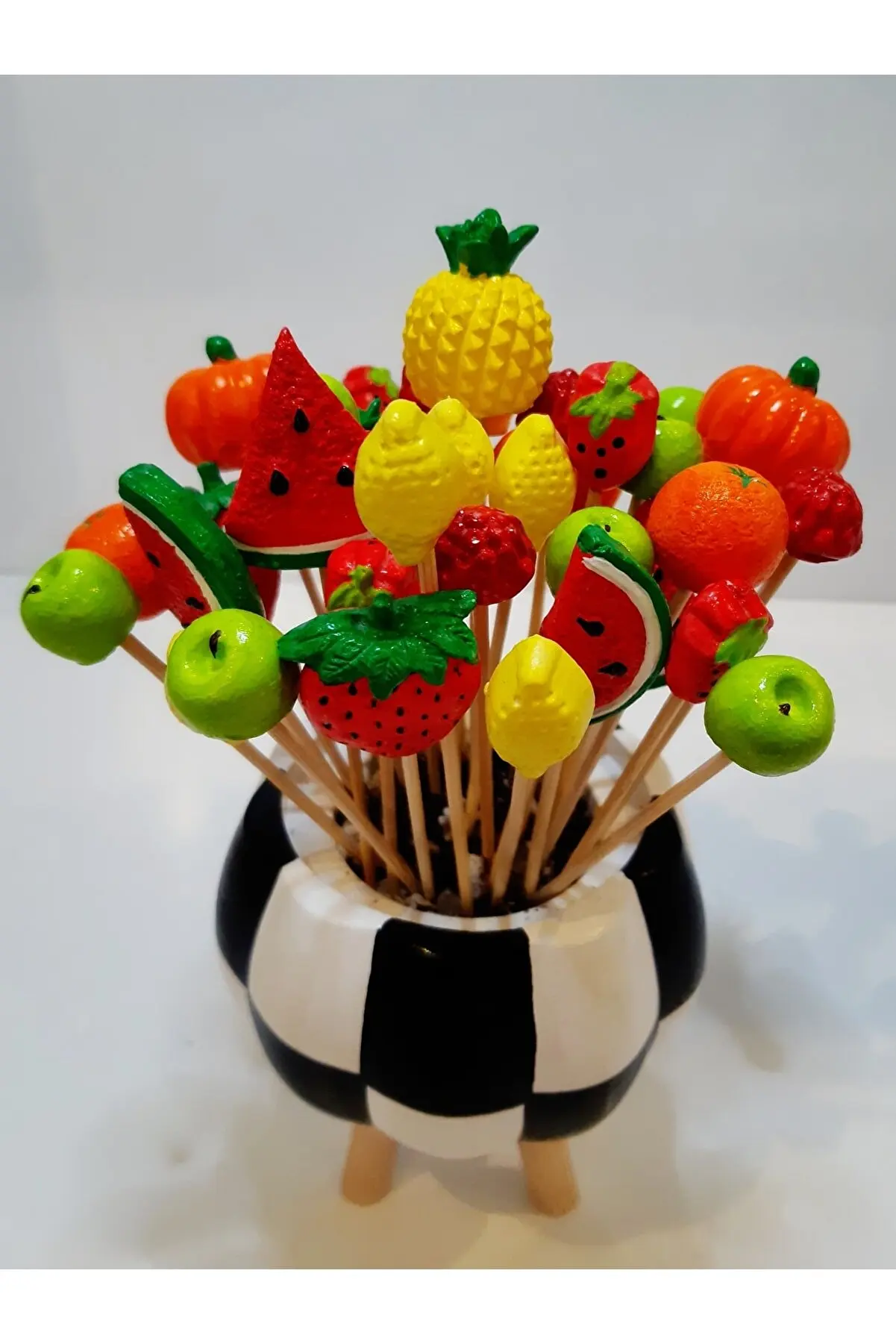 Fun Fruit Set Pot Ornaments 10 Pieces Garden Home Decoration Pinwheel Flower Pot Accessory Flower Care