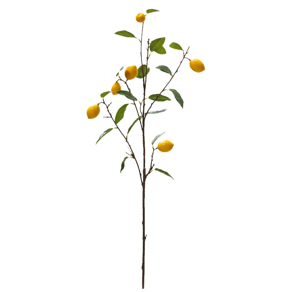 

1Pcs Simulated Lemon Branch Plastic Yellow Imitation Single Branch Home Party Wedding Decoration Realistic Floral