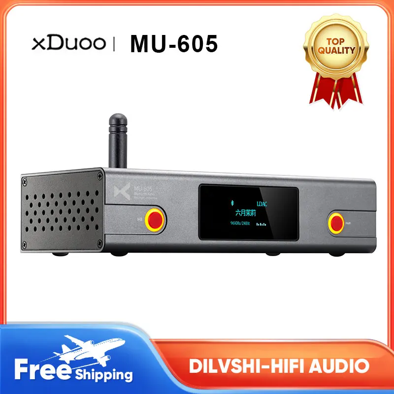 

XDUOO MU-605 HD Bluetooth 5.1 Audio Receiver Converter 2x ES9018K2M DAC Hi-res Decoder Coaxial Optical XLR Balanced Output MU605