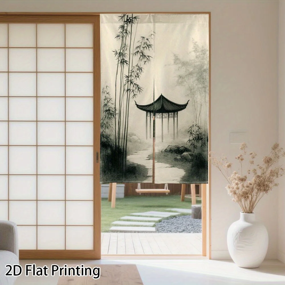 

Дверная штора из бамбука Misty Mountain, легко чистится, для коридора, дверного проема, разделитель комнаты, улучшает пространственную эстетику, быстрая установка.