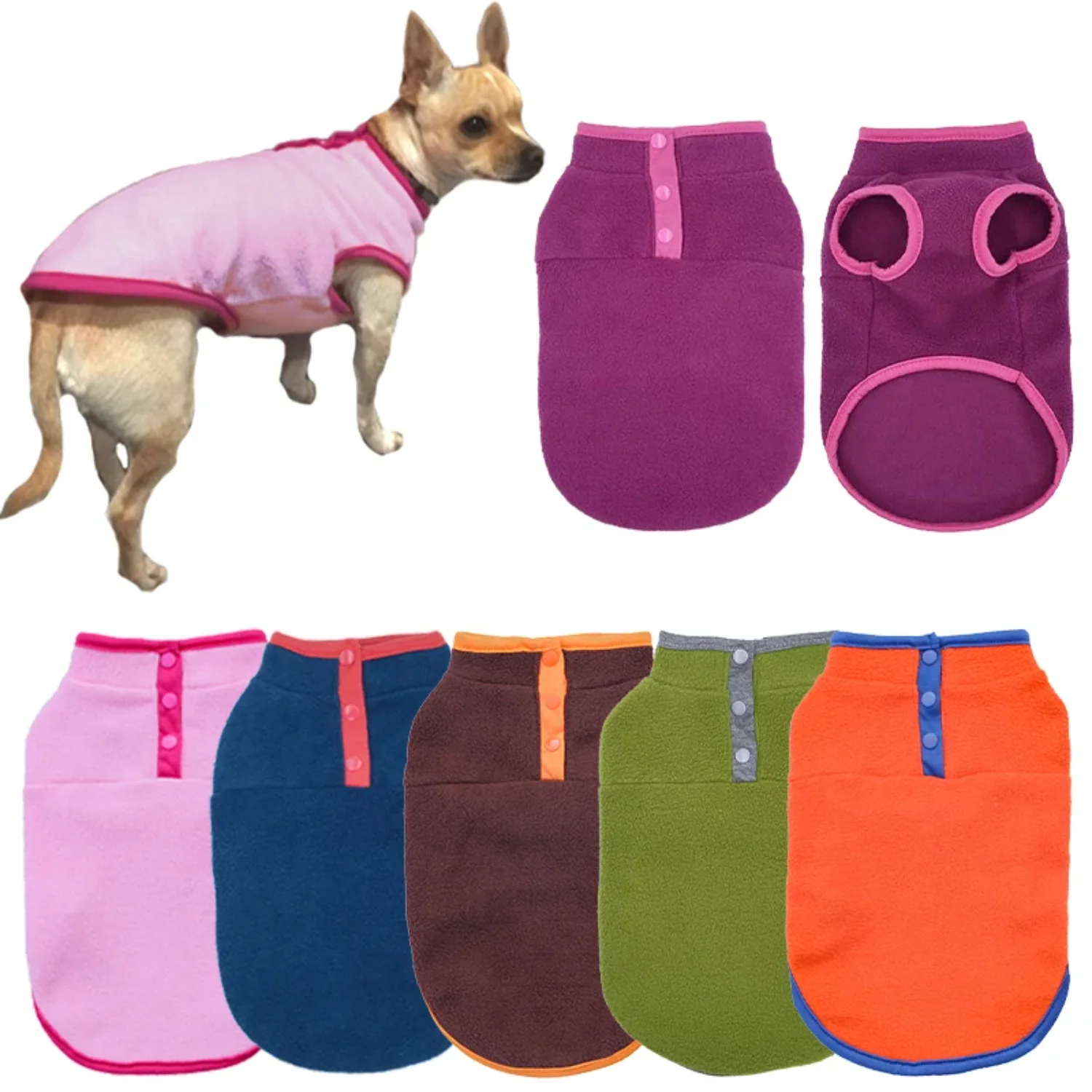 

Winter Dog Clothes Soft Fleece Warm Puppy Cat Vest Small Dogs Shih Tzu Chihuahua Jacket Pug French Bulldog Coat Pet Costume