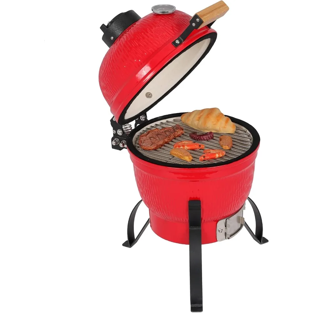 

13" Kamado Grill Charcoal Grills Portable Barbecue Grill BBQ Kettle Stand Lid Perfect for Outdoor Camping Patio Backyard Picnic