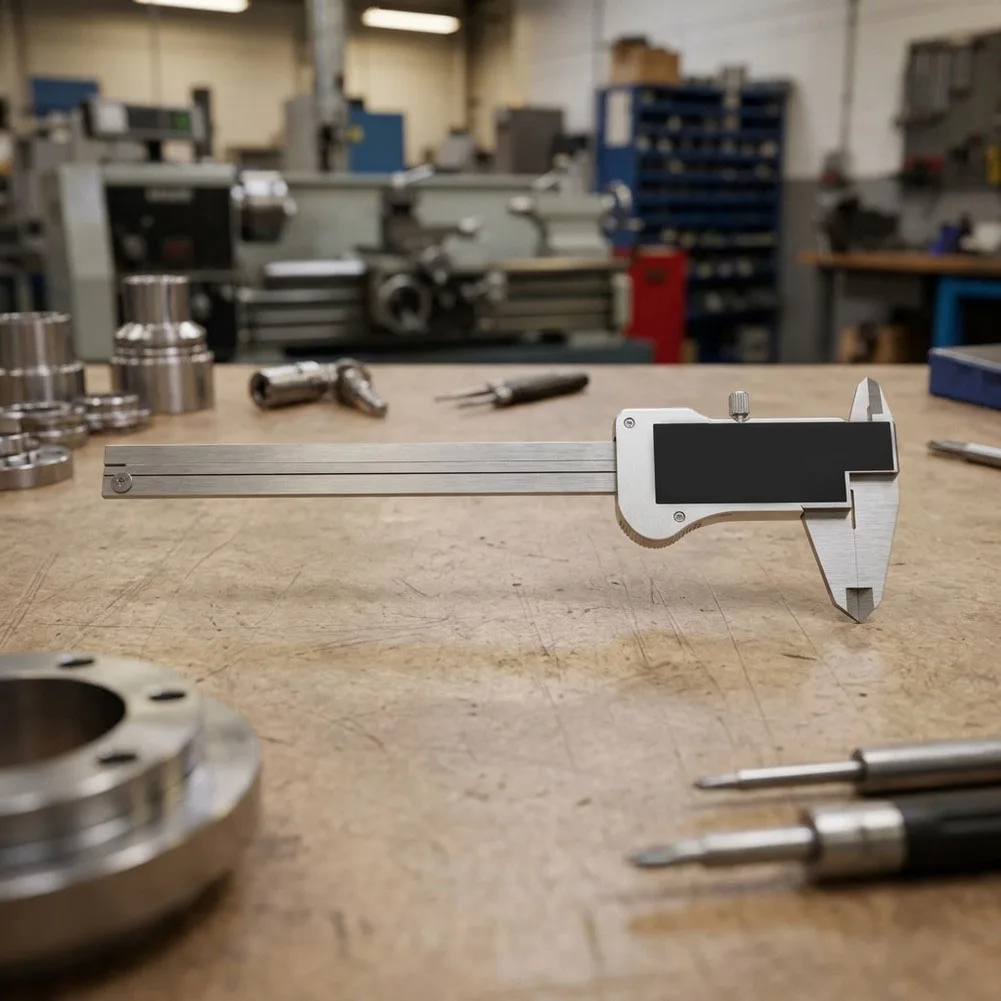 Stainless Steel Digital Caliper IP67 Rated Waterproof and Dustproof with Large LED Display and mm in Unit Conversion