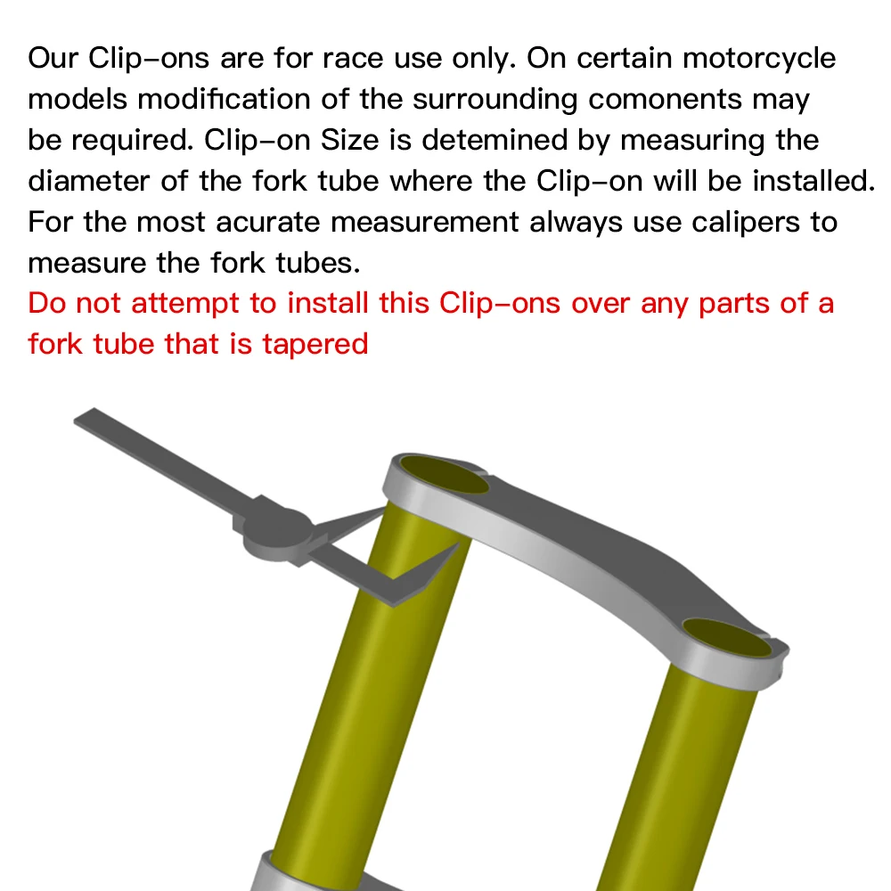 7 Grad Clip-Ons 50 mm Gabeln Lenker für Kawasaki Ninaja ZX-6R ZX-10R Suzuki GSXR600 GSXR750 GSXR1000 Yamaha YZF-R1 YZF-R6 – Detail 1