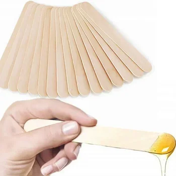 10pcs/set Woman Wooden Body Hair Removal Sticks Wax Waxing Disposable Sticks Beauty Toiletry Kits Wood Tongue Depressor Spatula